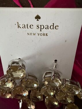kate spade Champagne Crystal Cluster Drop Earrings